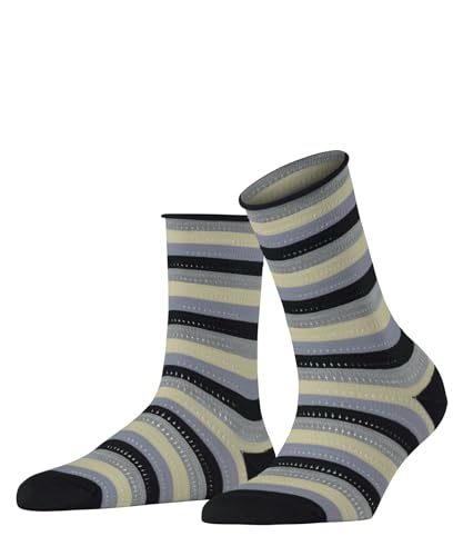 FALKE Damen Socken Dopamine Stripe W SO Lyocell gemustert 1 Paar, Schwarz (Black 3000), 39-42 von FALKE