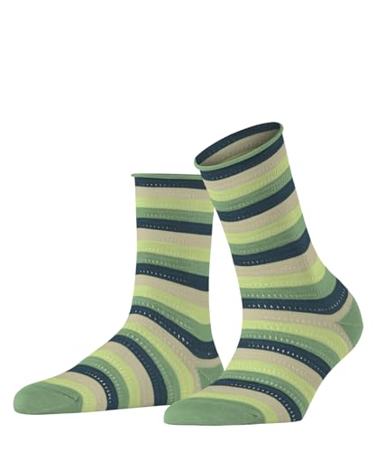 FALKE Damen Socken Dopamine Stripe W So Lyocell gemustert 1 Paar, Grün Nettle 7447, 35-38 von FALKE