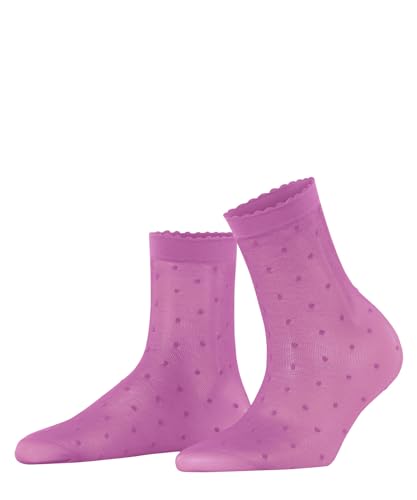 FALKE Damen Socken Dot 15 DEN W SO transparent gemustert 1 Paar, Rot (Lipstick 8350), 35-38 von FALKE