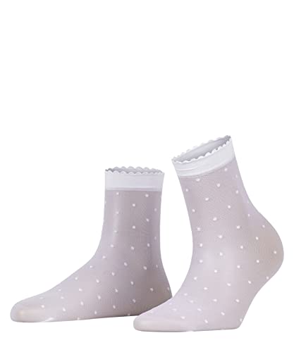 FALKE Damen Socken Dot 15 DEN W SO Transparent gemustert 1 Paar, Weiß (White 2209), 35-38 von FALKE