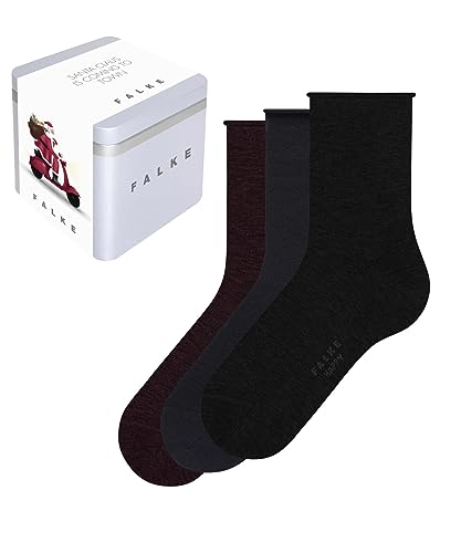 FALKE Damen Socken Happy Giftbox Uni 3-Pack W SO Baumwolle einfarbig 3 Paar, Mehrfarbig (Sortiment 0070), 35-38 von FALKE