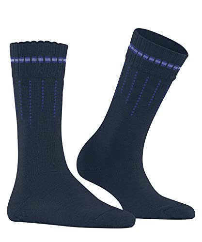 FALKE Damen Socken Neon Knit, Nachhaltige Biologische Baumwolle Wolle, 1 Paar, Blau (Space Blue 6116), 39-42 von FALKE