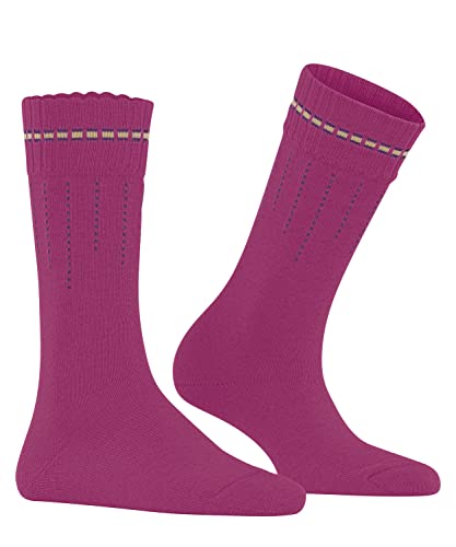 FALKE Damen Socken Neon Knit, Nachhaltige Biologische Baumwolle Wolle, 1 Paar, Rosa (Pink Orchid 8409), 39-42 von FALKE