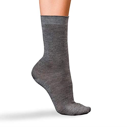 FALKE Damen Socken No. 1 Finest W SO Kaschmir einfarbig 1 Paar, Grau (Light Grey Melange 3390), 37-38 von FALKE