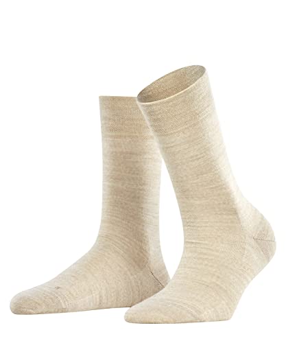 FALKE Damen Socken Sensitive Berlin W So Wolle Baumwolle mit Komfortbund 1 Paar, Beige Linen Melange 4541, 39-42 von FALKE