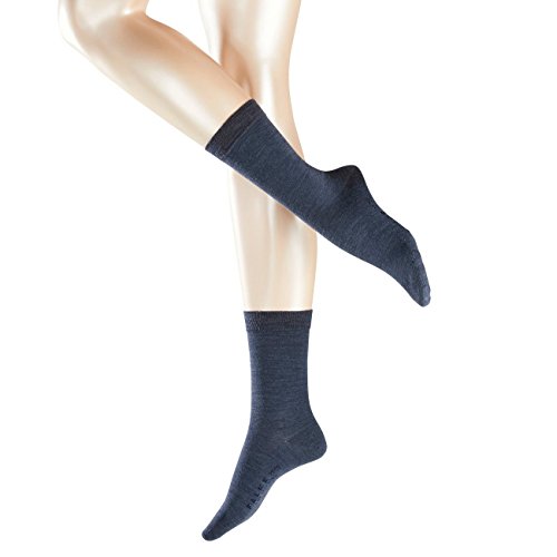 FALKE Damen Socken Softmerino 2er Pack, Größe:37/38, Farbe:Dark Blue Melange (6688) von FALKE