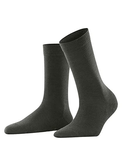 FALKE Damen Socken Softmerino W SO Wolle einfarbig 1 Paar, Grün (Military 7826), 39-40 von FALKE