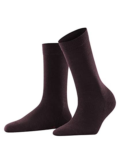 FALKE Damen Socken Softmerino W SO Wolle einfarbig 1 Paar, Rot (Barolo 8596), 41-42 von FALKE