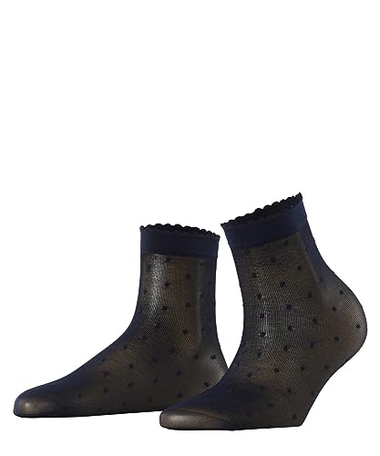 FALKE Damen Socken Dot 15 DEN W So transparent gemustert 1 Paar, Blau Marine 6179, 35-38 von FALKE