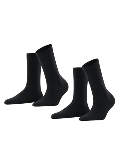 FALKE Damen Socken Softmerino Multipack W So Wolle Baumwolle einfarbig 2 Paar, Grau Anthracite Melange 3089, 41-42 von FALKE