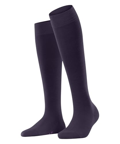 FALKE Damen Softmerino W Kh Wolle Baumwolle lang einfarbig Kniestrümpfe, Rot Wineberry 8761, 41-42 von FALKE