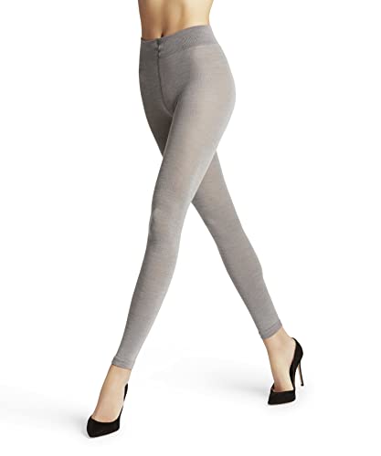 FALKE Damen Leggings Softmerino W LE Wolle einfarbig 1 Stück, Grau (Light Grey Melange 3830), 42-44 von FALKE