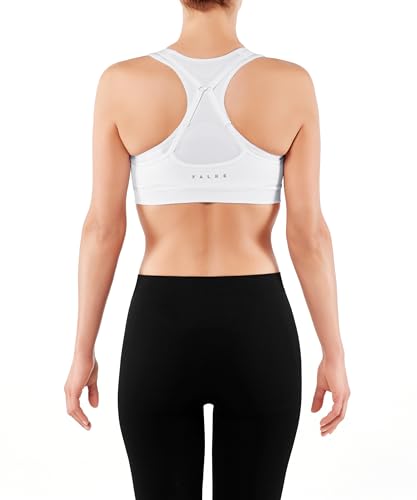 FALKE Damen Sport-BH Cross Back Medium Support - Bra Top aus Funktionsfaser mit Ringerrücken, für verschiedene Cupgrößen, 1 Stück, Bustier in weiß (white 2860), Größe: XS von FALKE