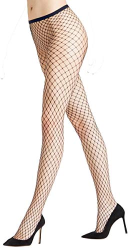 FALKE Damen Strumpfhose Classic Net W TI transparent gemustert 1 Stück, Blau (Marine 6179), S-M von FALKE