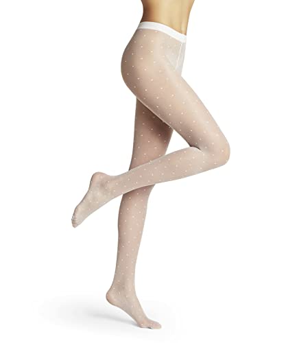 FALKE Damen Strumpfhose Dot 15 DEN W TI Transparent gemustert 1 Stück, Weiß (White 2209), XL von FALKE