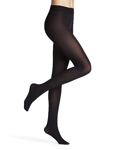 FALKE Damen Strumpfhose Fine Softness 50 DEN W TI halb-blickdicht einfarbig 1 Stück, Schwarz (Black 3000), M von FALKE