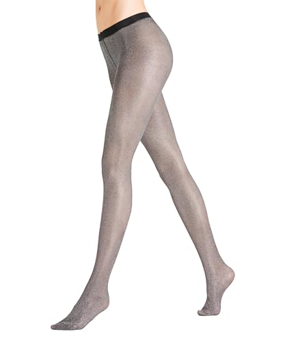 FALKE Damen Strumpfhose Highshine W TI weiches Material einfarbig 1 Stück, Schwarz (Black/Silver 3103), L von FALKE