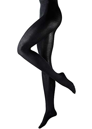 FALKE Damen Strumpfhose No. 2 W TI Seide Baumwolle einfarbig 1 Stück, Schwarz (Black 3009), 36-38 von FALKE