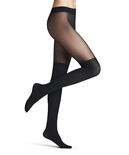 FALKE Damen Strumpfhose Overknee 25 DEN W Ti weiches Material einfarbig 1 Stück, Grau Graphite 3146, L von FALKE