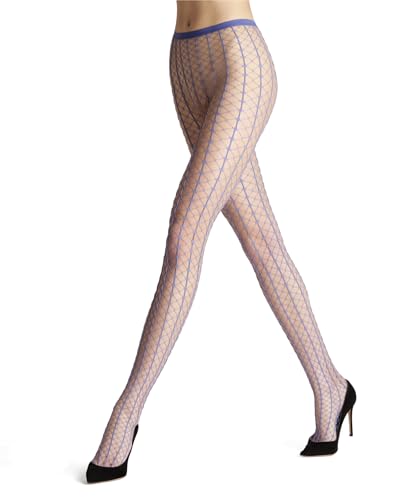 FALKE Damen Strumpfhose Paradise Net W Ti transparent gemustert 1 Stück, Blau Smoky Blue 6483, S-M von FALKE