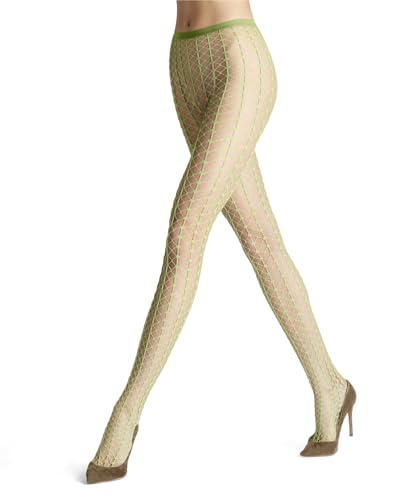 FALKE Damen Strumpfhose Paradise Net W Ti transparent gemustert 1 Stück, Grün Lemon 7498, S-M von FALKE