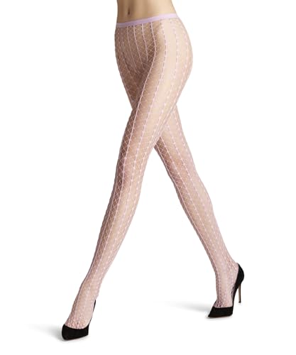 FALKE Damen Strumpfhose Paradise Net W Ti transparent gemustert 1 Stück, Rosa Shell Pink 8045, M-L von FALKE