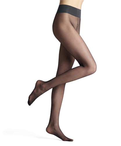 FALKE Damen Strumpfhose Plumetis 20 DEN W Ti transparent gemustert 1 Stück, Grau Graphite 3146, XL von FALKE
