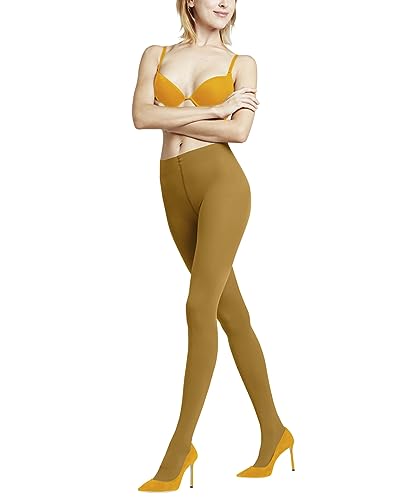 FALKE Damen Pure Matt 50 DEN Strumpfhose halb blickdicht matt reißfest druckfreier Komfortbund Feinstrumpfhose verstärkte Fußspitze feiner Naht feines weiches Material 1 Stück, Gelb (Marigold 1227), S-M von FALKE