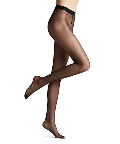 FALKE Damen Strumpfhose Seidenglatt 15 DEN W Ti transparent einfarbig 1 Stück, Schwarz Black 3009, M-L von FALKE