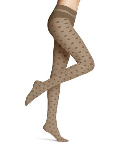 FALKE Damen Strumpfhose Snow Dot 25 DEN W Ti transparent gemustert 1 Stück, Hautfarben Powder 4169, S-M von FALKE