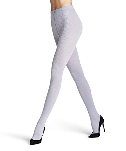 FALKE Damen Strumpfhose Temple Angel Lyocell Wolle dick gemustert 1 Stück, Grau (Lunar 3225), L von FALKE