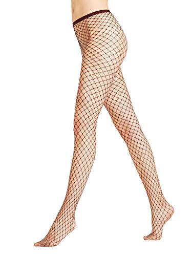 FALKE Damen Strumpfhose Classic Net W TI transparent gemustert 1 Stück, Rot (Barolo 8596), M-L von FALKE