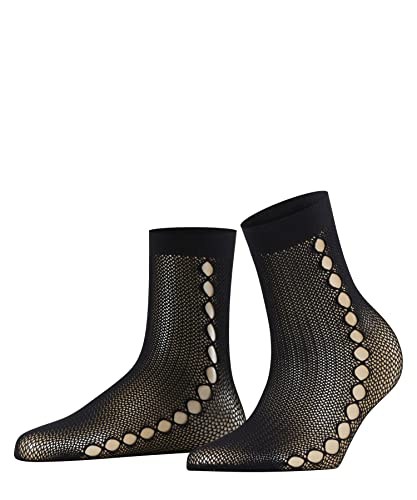 FALKE Damen Socken Supersize Net W SO Transparent gemustert 1 Paar, Schwarz (Black 3009), Einheitsgröße von FALKE