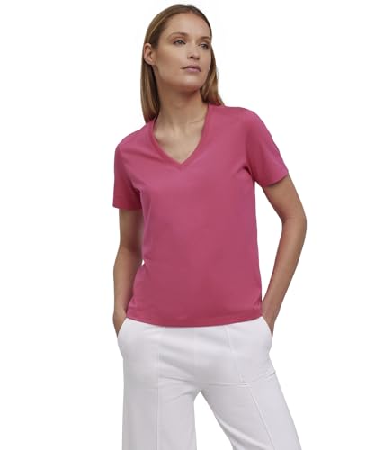 FALKE Damen T-Shirt Basic V-Neck W S/s Sh Baumwolle weich Kurzarm bequem sehr leicht 1 Stück, Lila Fuchsia 8856, S von FALKE