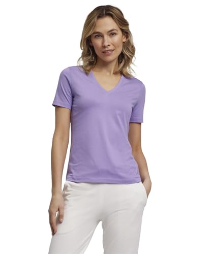 FALKE Damen T-Shirt Basic V-Neck W S/s Sh Baumwolle weich Kurzarm bequem sehr leicht 1 Stück, Lila Lavender 6901, M von FALKE