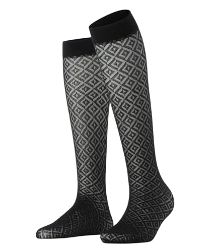 FALKE Damen Tessellating 25 DEN W KH weiches Material Gemustert 1 Paar Kniestrümpfe, Schwarz (Black 3009), 39-42 von FALKE