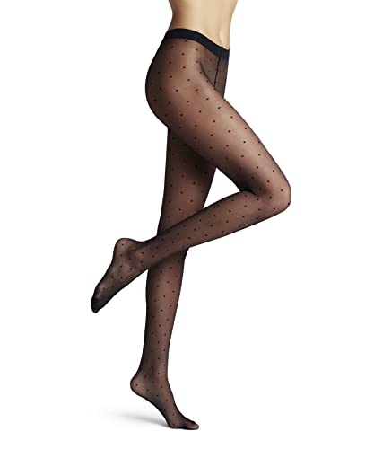 FALKE Damen Strumpfhose Dot 15 DEN W TI Transparent gemustert 1 Stück, Blau (Marine 6179), L von FALKE