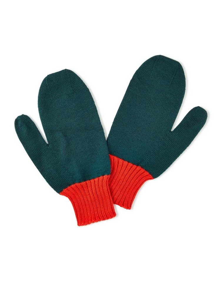 FALKE Fäustlinge Winterhandschuhe - warm und soft grün/orange Damen/Herren 1 Paar von FALKE