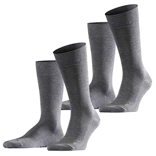 FALKE Functional Herren Socken Sensitive Malaga 2er Pack, Größe:43-46;Farbe:Light Grey Melange (3390) von FALKE