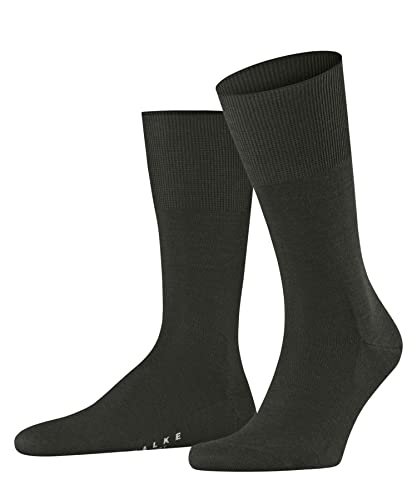 FALKE Herren Socken Airport M SO Wolle Baumwolle einfarbig 1 Paar, Grün (Green Melange 7155), 39-40 von FALKE