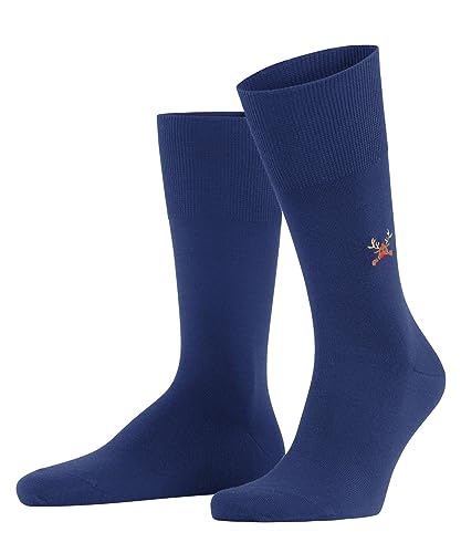 FALKE Herren Socken Airport Rudolph, Schurwolle Baumwolle, 1 Paar, Blau (Sapphire 6055), 39-40 von FALKE