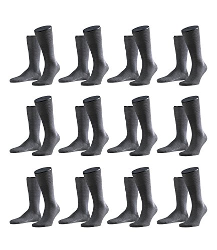 FALKE Herren Airport Socken Strümpfe 14435 12 Paar, Farbe:Grau;Sockengröße:39-40;Artikel:14435-3070 dark grey mel. von FALKE