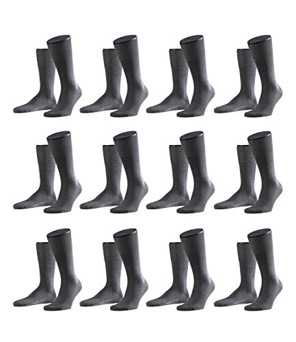 FALKE Herren Airport Socken Strümpfe 14435 12 Paar, Farbe:Grau;Sockengröße:41-42;Artikel:14435-3070 dark grey mel. von FALKE