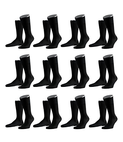 FALKE Herren Airport Socken Strümpfe 14435 12 Paar, Farbe:Schwarz;Sockengröße:39-40;Artikel:14435-3000 black von FALKE