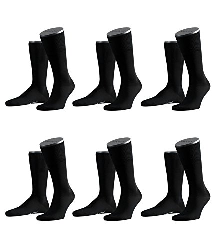 FALKE Herren Airport Socken Strümpfe 14435 6 Paar, 14435-3000 black, 49-50 von FALKE