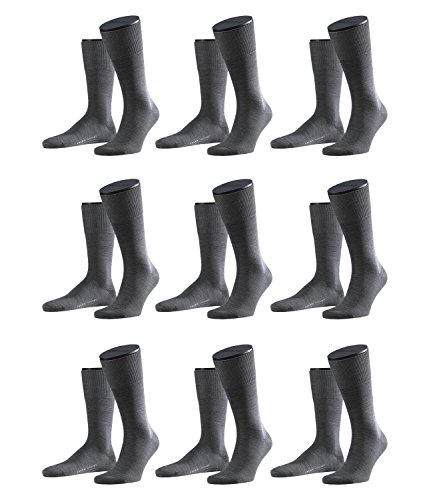 FALKE Herren Airport Socken Strümpfe 14435 9 Paar, Farbe:Grau;Sockengröße:39-40;Artikel:14435-3070 dark grey mel. von FALKE