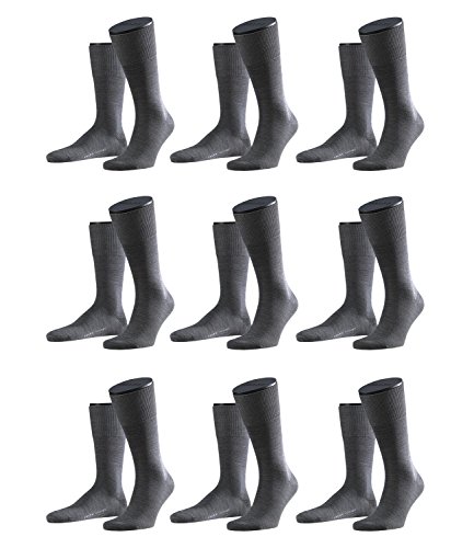 FALKE Herren Airport Socken Strümpfe 14435 9 Paar, Farbe:Grau;Sockengröße:41-42;Artikel:14435-3070 dark grey mel. von FALKE