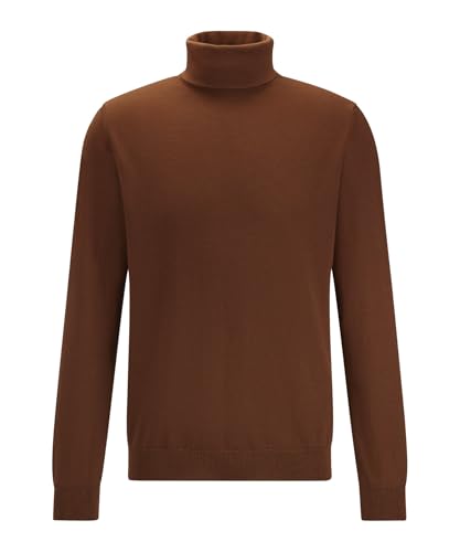 FALKE Herren Pullover Basic Roll Neck M Pu Wolle elegant klassisch für Business und Freizeit mit Rollkragen 1 Stück, Braun Brown 5100, M von FALKE