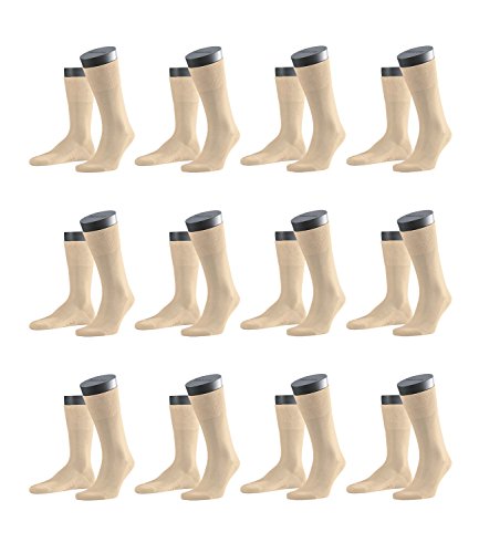 FALKE Herren Business-Socken Tiago 14662 12 Paar, Farbe:Beige;Sockengröße:47-48;Artikel:-4320 sand von FALKE