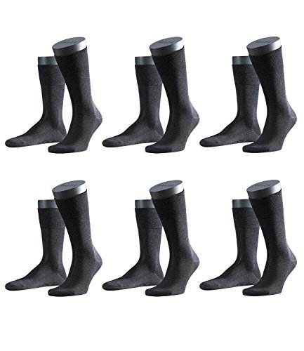 FALKE Herren Business-Socken Tiago 14662 6 Paar, Farbe:Grau;Sockengröße:41-42;Artikel:-3190 anthracite von FALKE